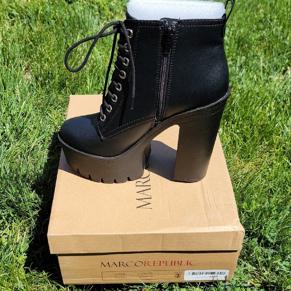 Women's Black Platform Boots